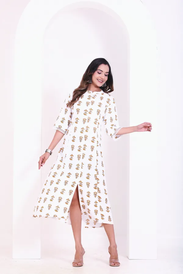 Smartyhub_Women_White_Printed_Gown