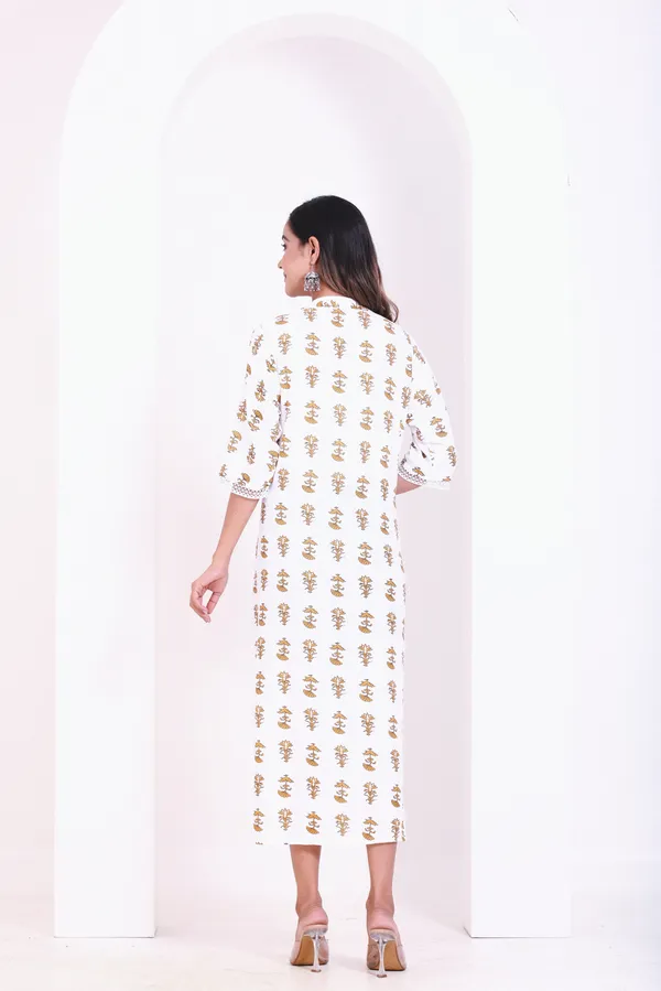 Smartyhub_Women_White_Printed_Gown