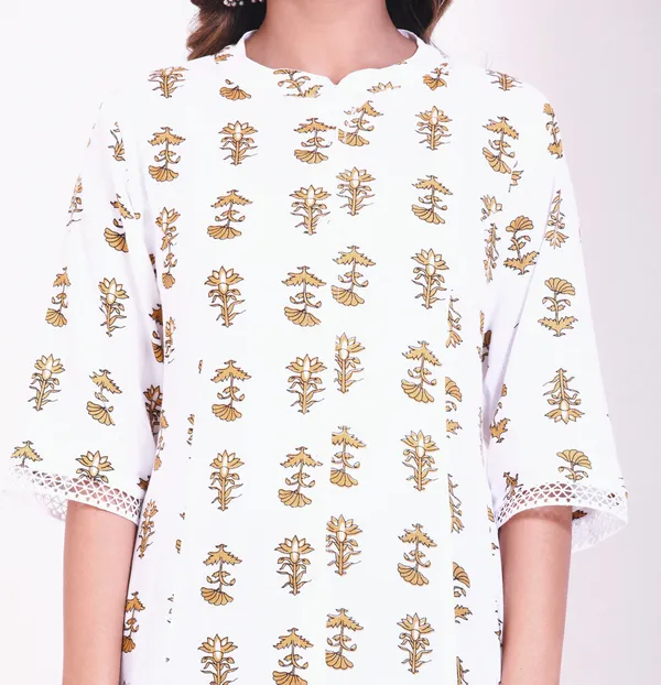 Smartyhub_Women_White_Printed_Gown