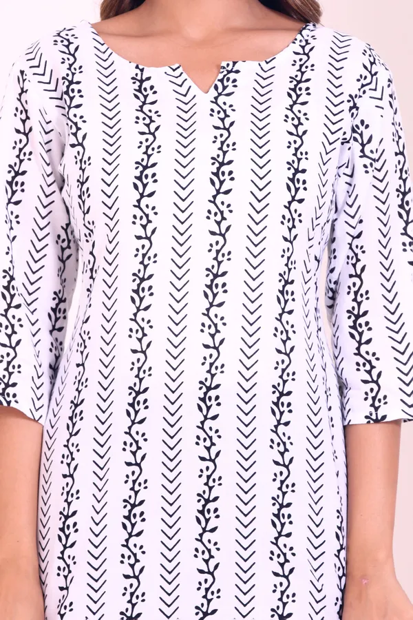 Classic_Women_Black_Lining_Print_White_Short_Kurta