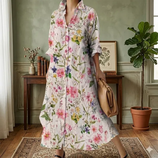 Floral_Printed_Shirt_Dress