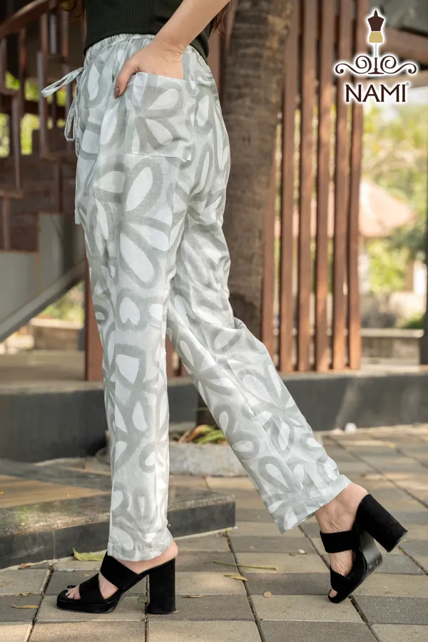 Grey_Floral_Print_Cotton_Pants_For_Women
