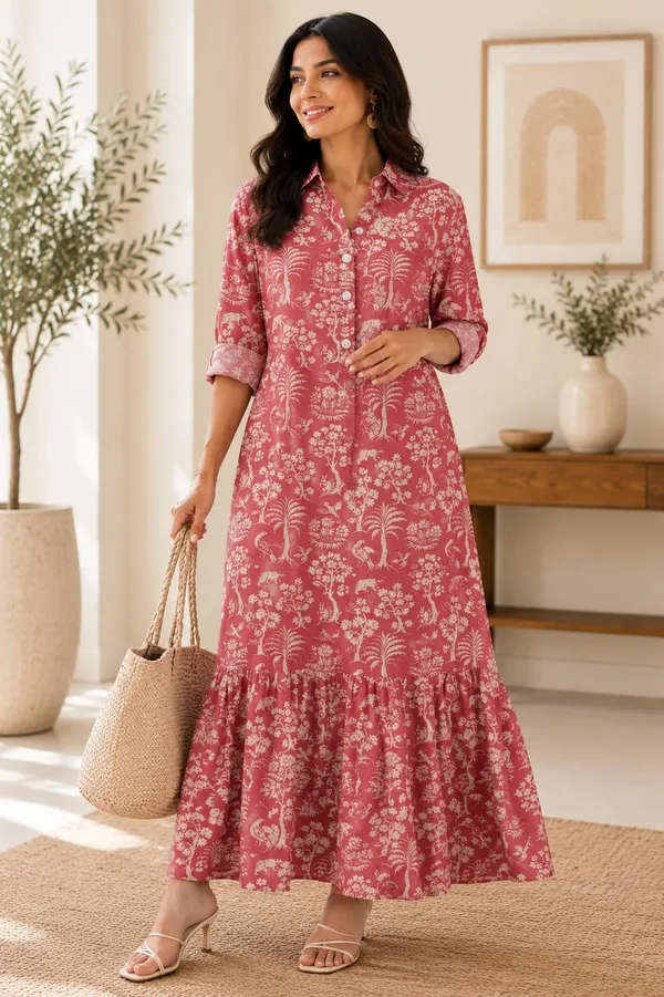 Blooming_Rose_Flared_Long_Print_Dress_For_Women
