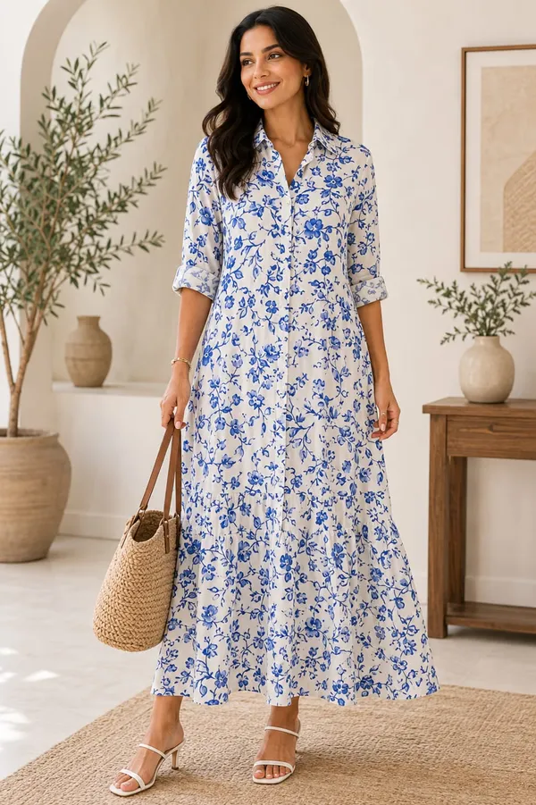 Blue_Floral_Printed_Long_Dress_For_Women