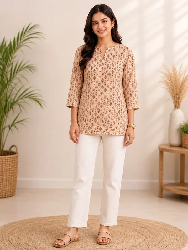 Brown_Cotton_Short_Top_For_Women
