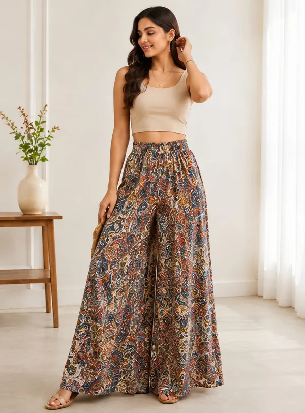 Brown_Printed_Cotton_Palazzo_For_Women