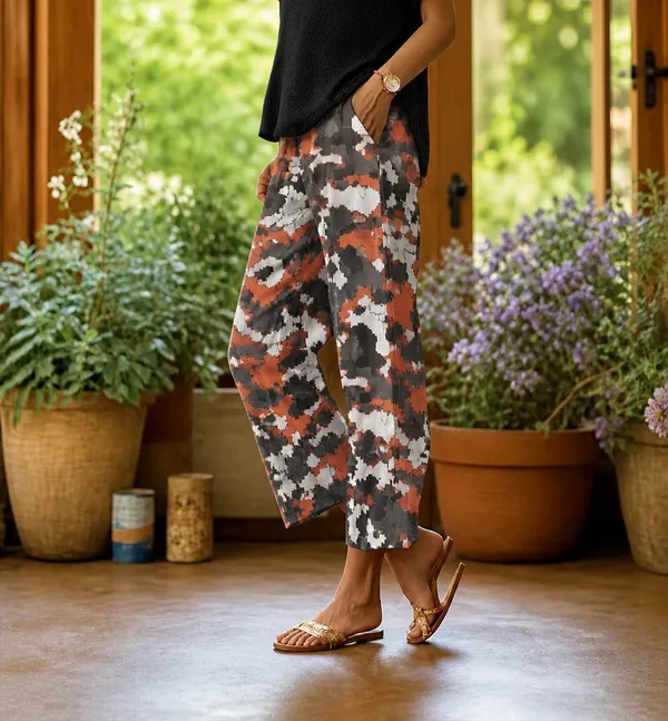 Floral_Print_Cotton_Pants_For_Women