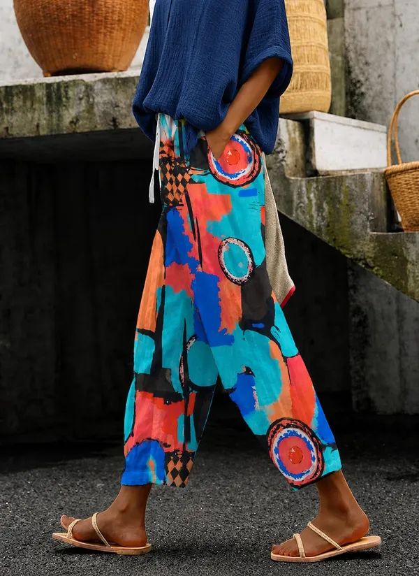 Floral_Print_Cotton_Pants_For_Women