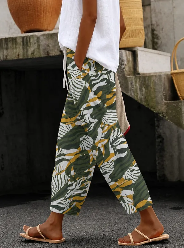Floral_Print_Cotton_Pants_For_Women