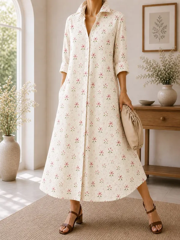 Floral_Printed_Shirt_Dress