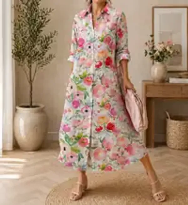 Floral_Printed_Shirt_Dress