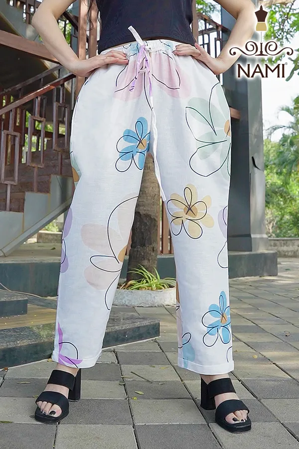 Light_Floral_Print_Cotton_Pants_For_Women