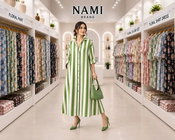 Mehendi_Green_Stripes_Long_Shirt_Dress_For_Women