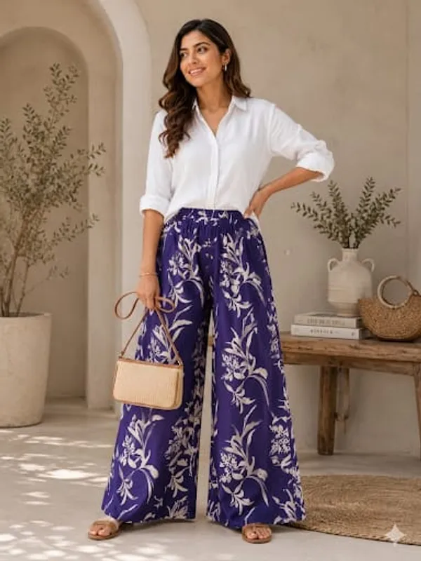 Navy_Blue_Leaf_Print_Cotton_Palazzo_For_Women