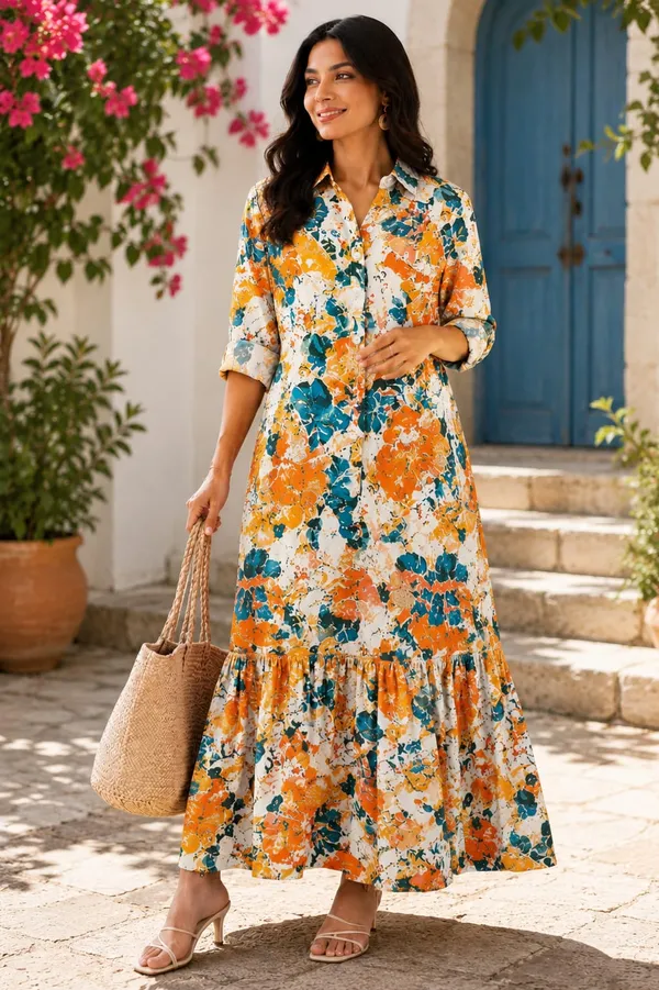Orange_Printed_Long_Dress_For_Women