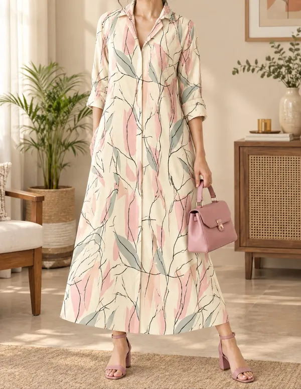 Pastel_Color_Long_Shirt_Dress_For_Women