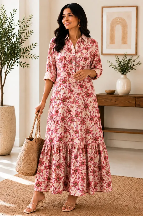Red_Floral_Print_Long_Dress_For_Women