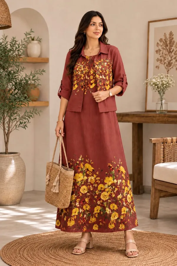 Reddish_-_Brown_Floral_Aura__Removable_Jacket_Gown_