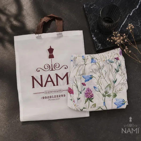 White_Floral_Print_Cotton_Pants_For_Women