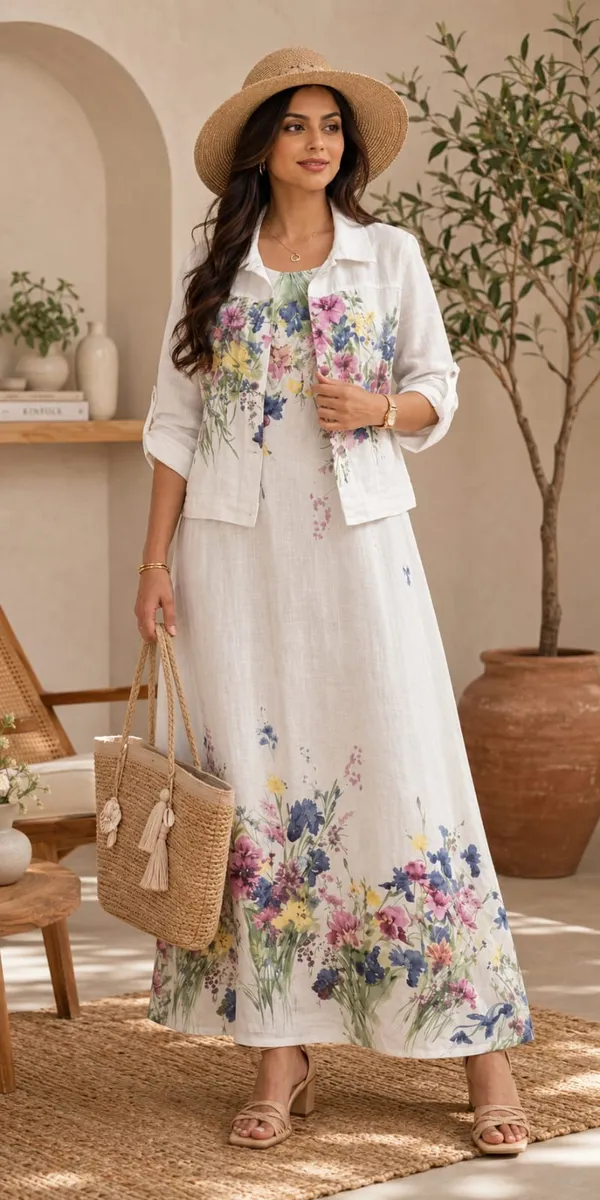 White_Floral_Aura__Removable_Jacket_Gown_