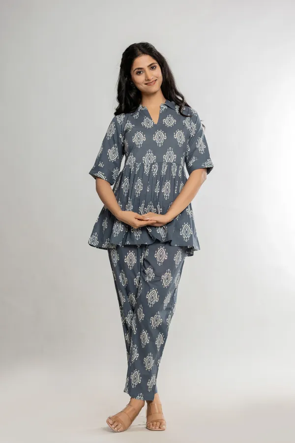 Grey_Premium_Cotton_Floral_Print_Co-Ord_Set_For_Women_&_Girls