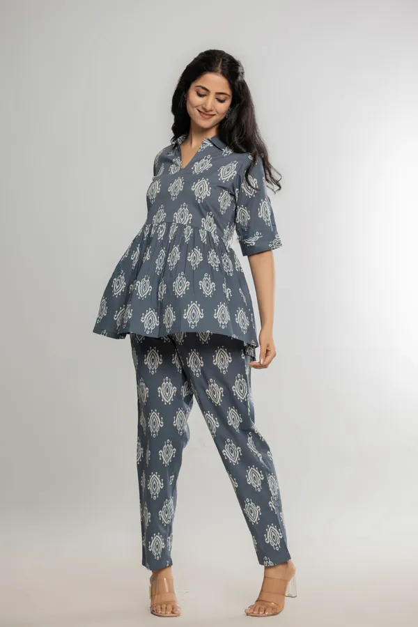 Grey_Premium_Cotton_Floral_Print_Co-Ord_Set_For_Women_&_Girls