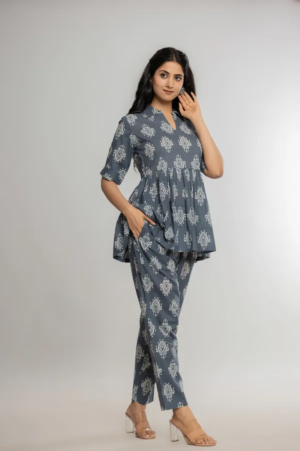 Grey_Premium_Cotton_Floral_Print_Co-Ord_Set_For_Women_&_Girls