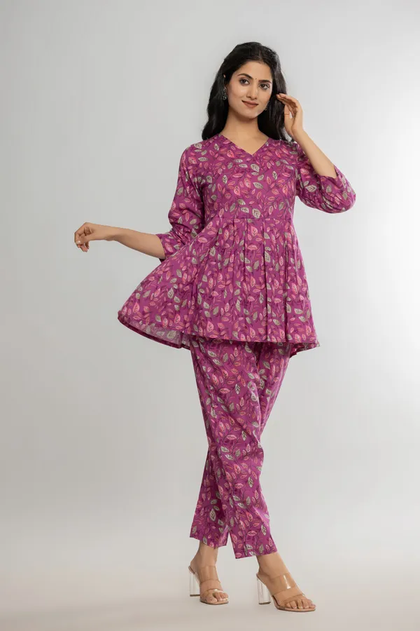 Purple_Premium_Cotton_Floral_Print_Co-Ord_Set_For_Women_&_Girls