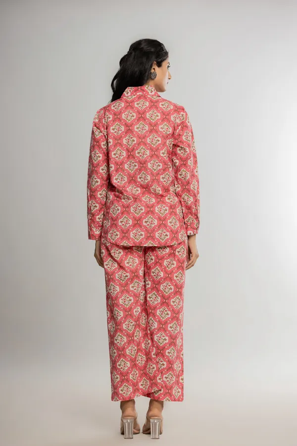 Peach_Premium_Cotton_Floral_Print_Co-Ord_Set_For_Women_&_Girls