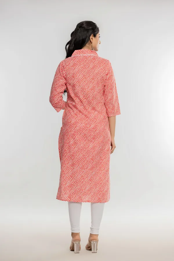 Red_Premium_Cotton_Lahriya_Print_Kurti_For_Women_&_Girls