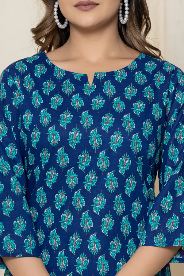 Blue_Premium_Cotton_Floral_Print_Night_Suit_For_Women_&_Girls