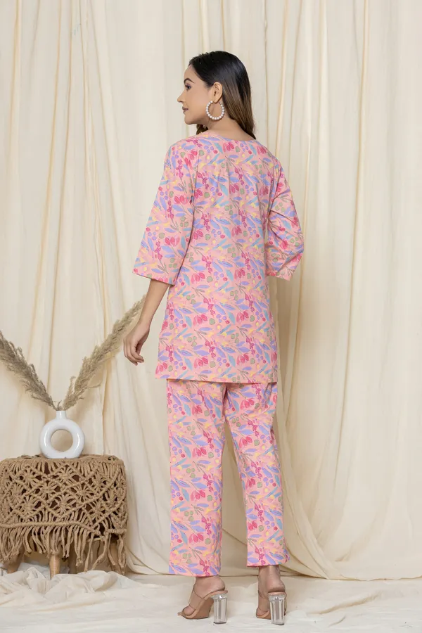 Pink_Premium_Cotton_Floral_Print_Night_Suit_For_Women_&_Girls