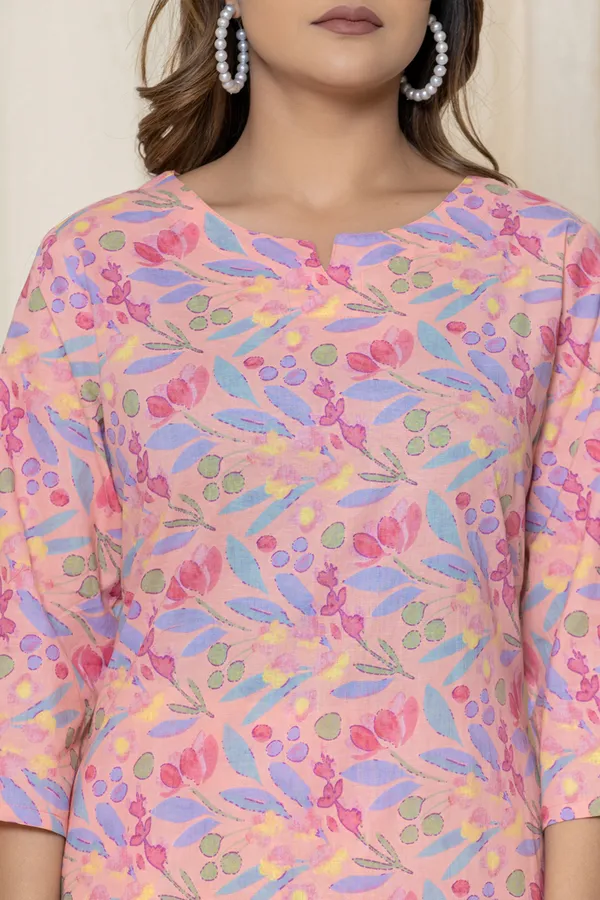 Pink_Premium_Cotton_Floral_Print_Night_Suit_For_Women_&_Girls