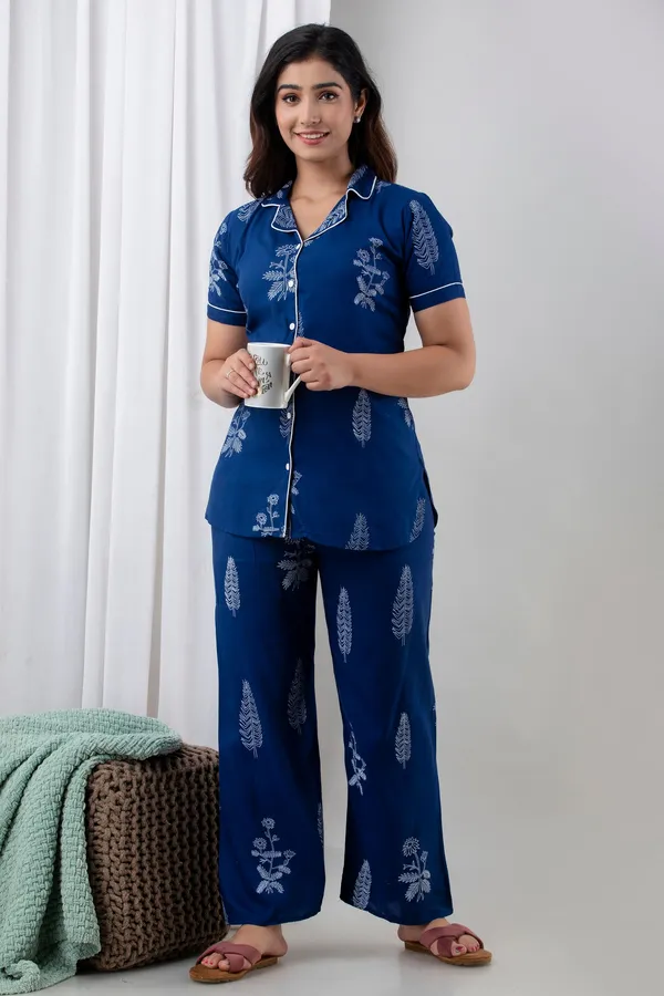 Blue_Rayon_Printed_Night_Suit_Set_For_Women