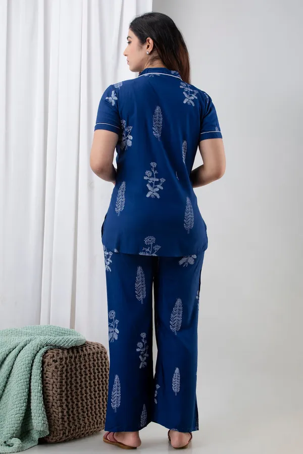 Blue_Rayon_Printed_Night_Suit_Set_For_Women