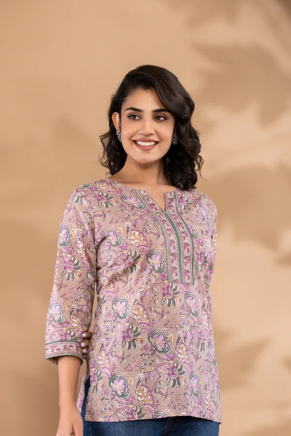 Peach_Cotton_Printed_Tunic_For_Women