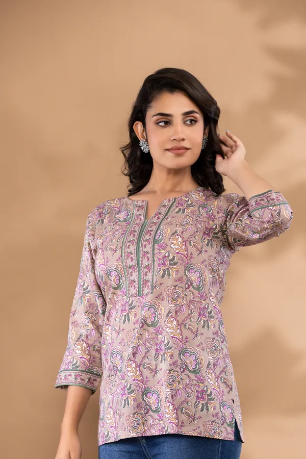 Peach_Cotton_Printed_Tunic_For_Women