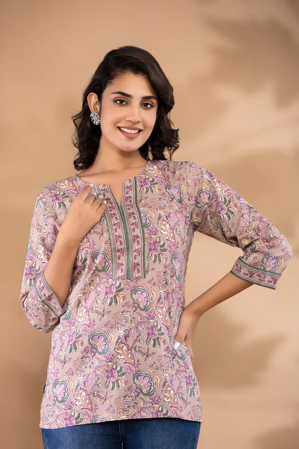 Peach_Cotton_Printed_Tunic_For_Women