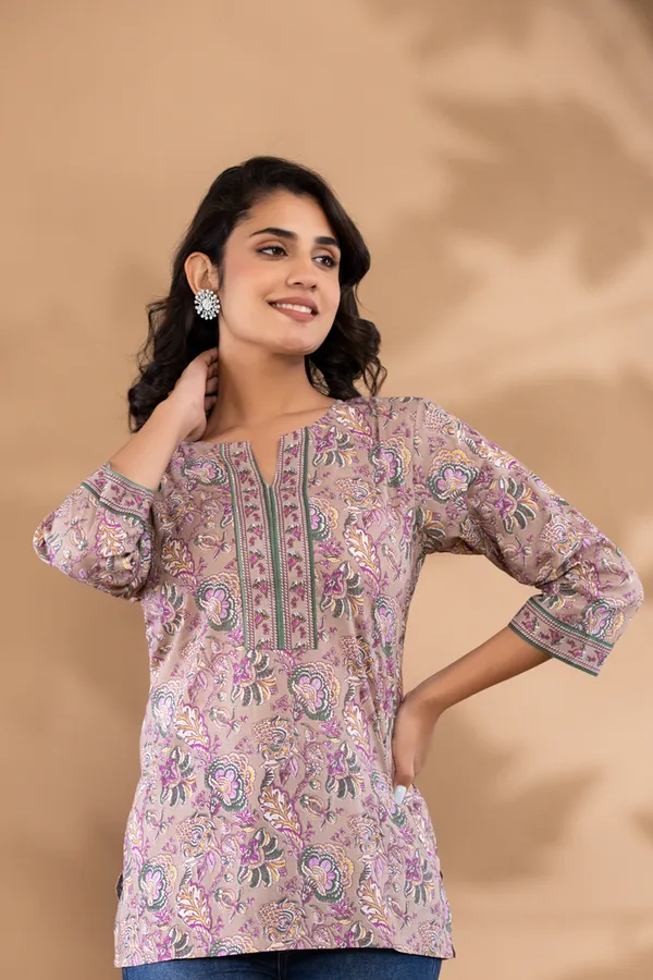 Peach_Cotton_Printed_Tunic_For_Women
