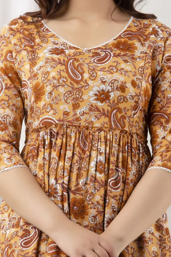 BEIGE_PRINTED_MATERNITY_DRESS