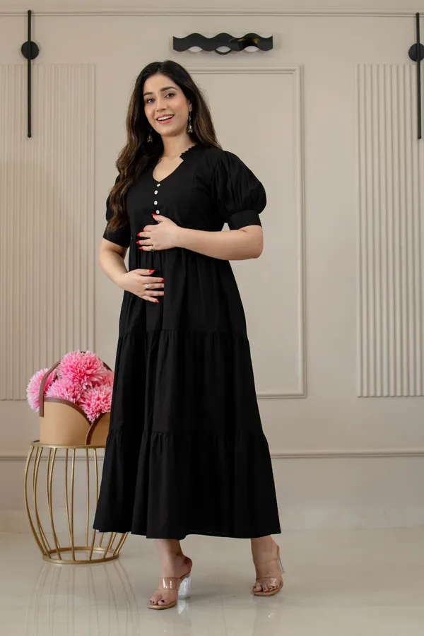 BLACK_MATERNITY_LONG_DRESS