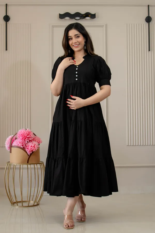 BLACK_MATERNITY_LONG_DRESS