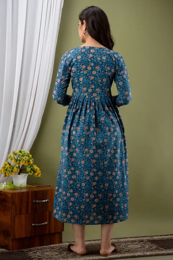 BLUE_FLOWER_MATERNITY_DRESS
