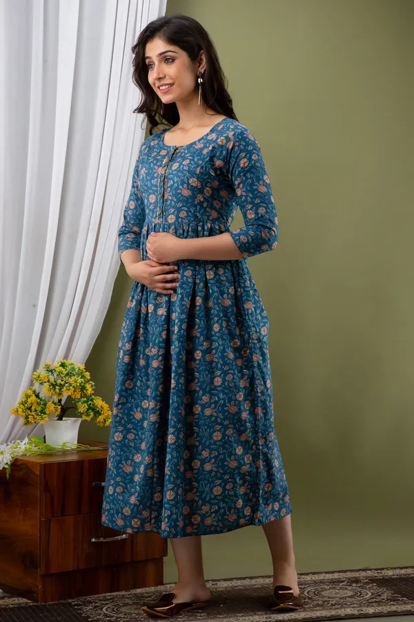 BLUE_FLOWER_MATERNITY_DRESS