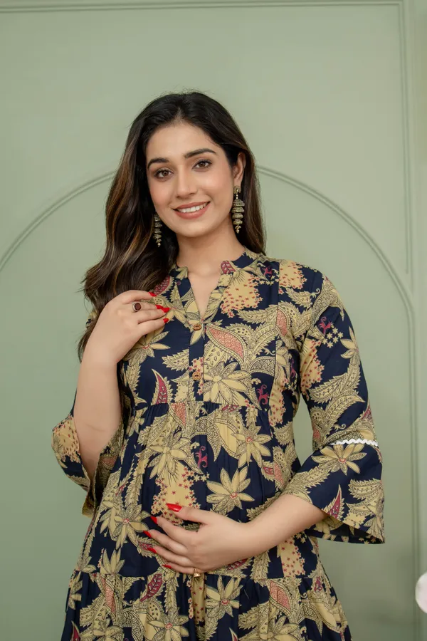 BLUE_MATERNITY_KURTA_PANT_SET_