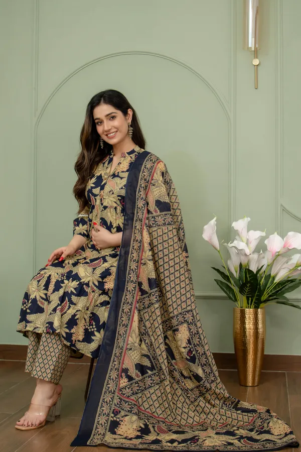 BLUE_MATERNITY_KURTA_PANT_SET_