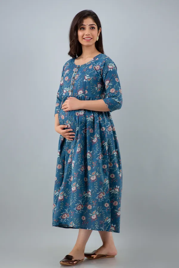 BLUE_PRINTED_MATERNITY_DRESS