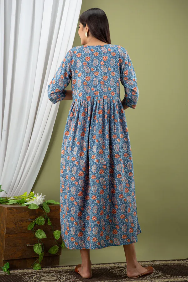 BLUE_PRINTED_MATERNITY_DRESS