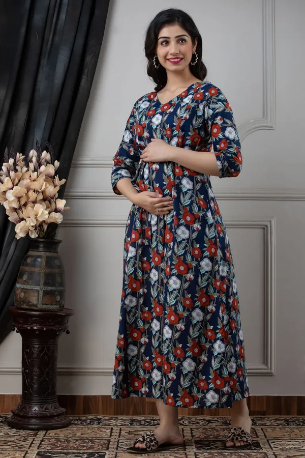 BLUE__FLOWER_MATERNITY_DRESS