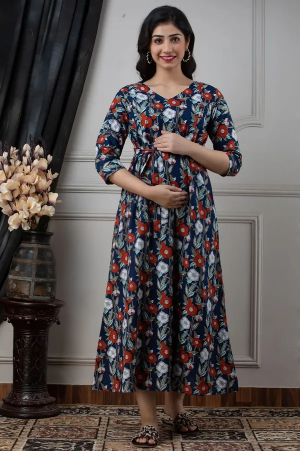 BLUE__FLOWER_MATERNITY_DRESS